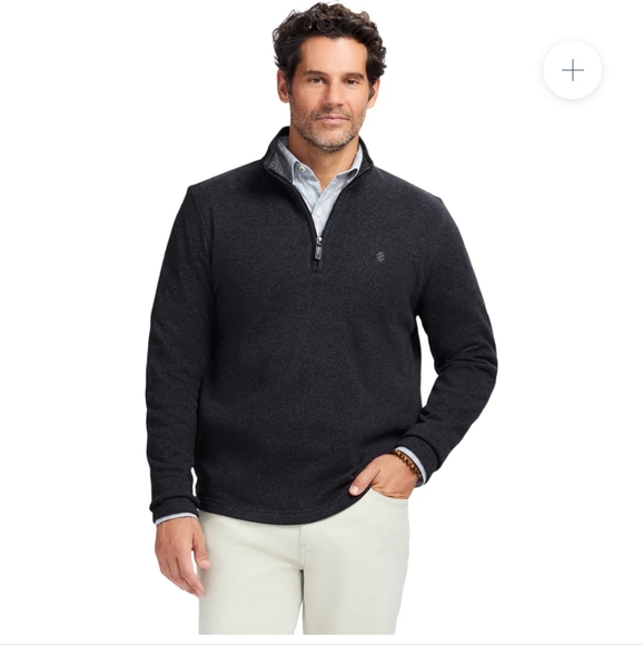 Izod Other - NWT IZOD Men's French Rib Quarter Zip Sweater Legion Blue Size XL